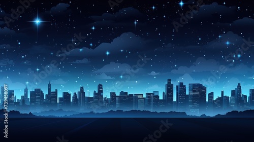 Star City Night Background.city skyline at night under a starry sky