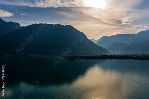 Sunset at Lake Lucerne in Switzerland. © Bernhard