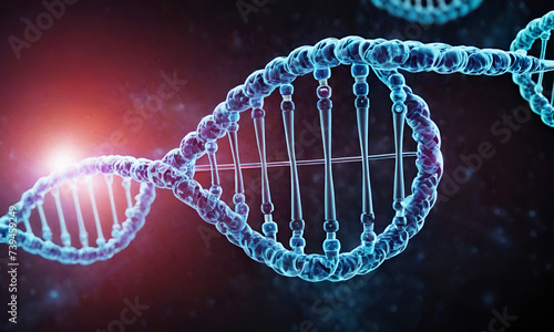 Artificial intelligence AI in Healthcare. DNA double helix intertwined with digital AI elements, highlighting the role of AI in genetic research and personalized medicines