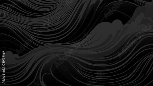 Black Wave abstract wallpaper. Dark background for any kind of graphic design work, Black sleek and dynamic design, deep black evokes a sense of mystery and sophistication, Dark abstract Wallpaper