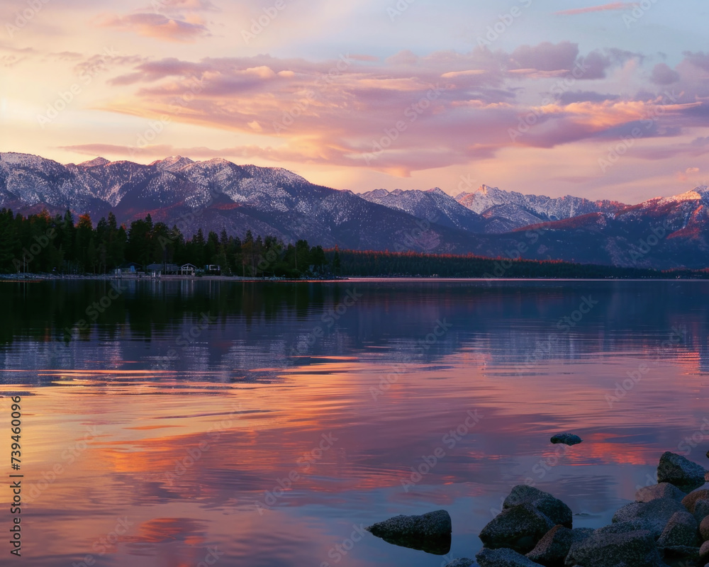 sunrise over lake