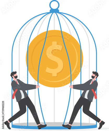 Financial freedom, growth retirement saving or rising profit investment for financial succeed concept,

