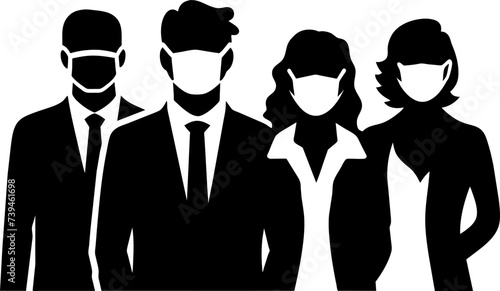 Minimalist human meditation silhouette, business professional's silhouette, animal print texture, neuter, artificial intelligence, winner trophy logo  Silhouette Vector Graphics element illustration