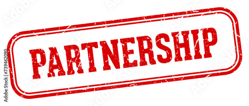 partnership stamp. partnership rectangular stamp on white background