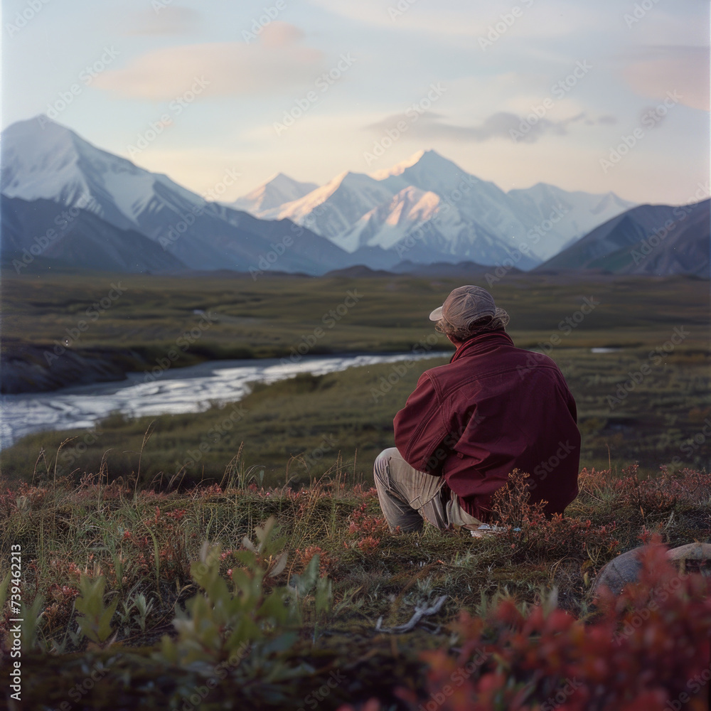 Fototapeta premium person in the mountains