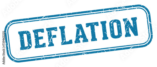 deflation stamp. deflation rectangular stamp on white background