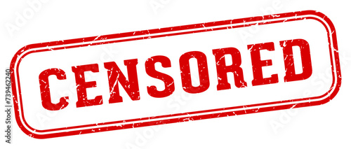 censored stamp. censored rectangular stamp on white background
