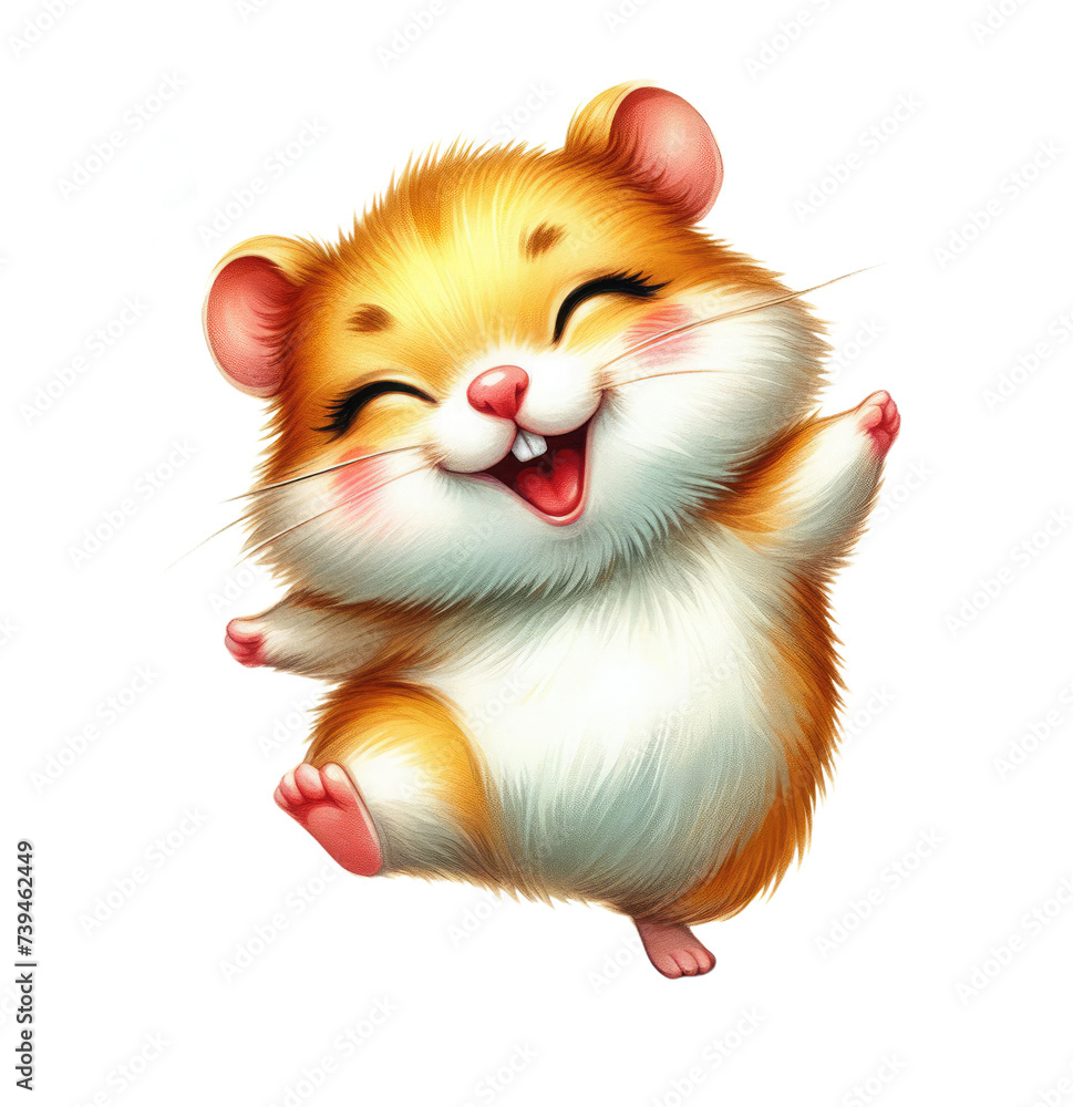 Cartoon hamster watercolor illustration Cartoon hamster watercolor illustration