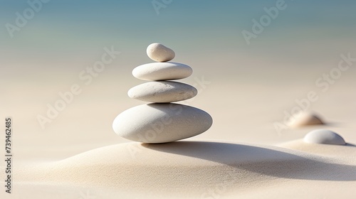 Zen concept  meditative elements - arranged stones  sand patterns  balance and harmony