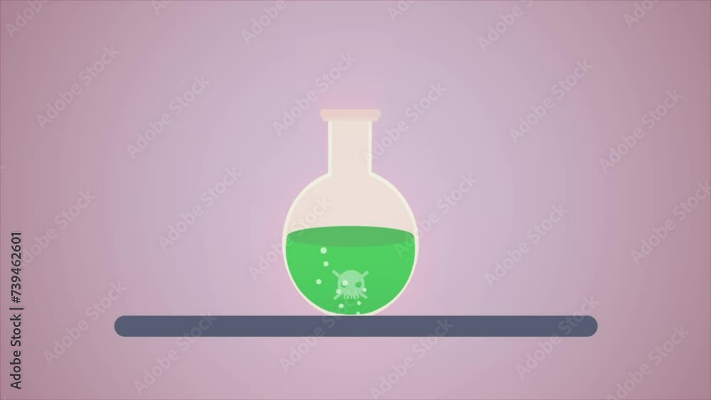 dangerous liquid in lab with red warning light dangerous liquid in lab with red warning light