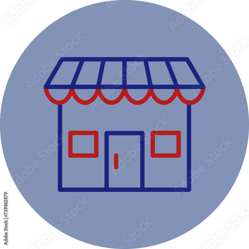 Store Line Two Circle Icon