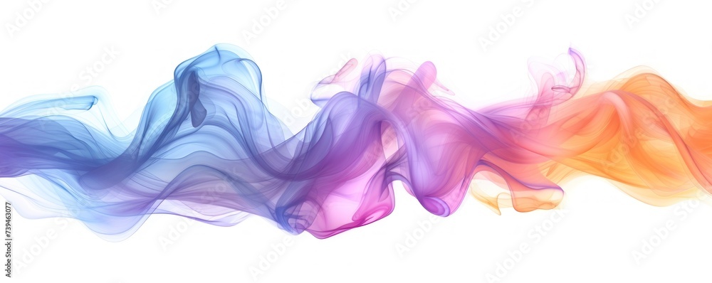 Liquid wave in purple blue and orange colors isolated.