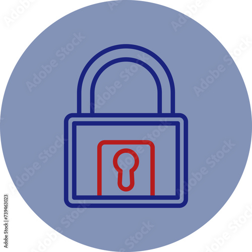 Padlock Line Two Circle Icon