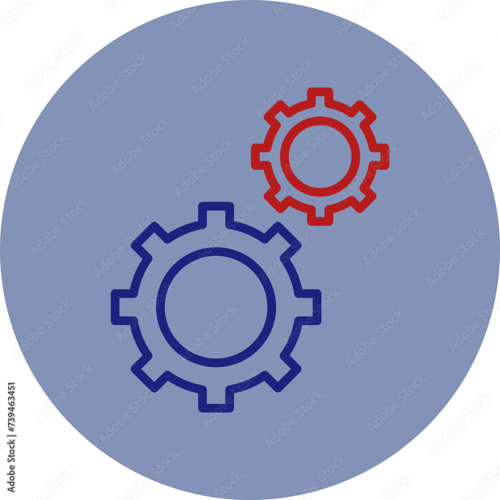 Gear Line Two Circle Icon