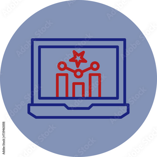 Keyword Ranking Line Two Circle Icon
