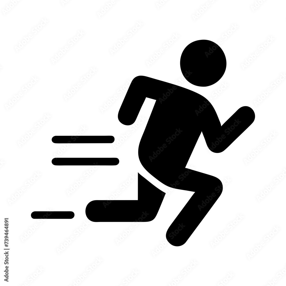 A figure in a swift sprint, ideal for fitness or action concepts, Sprint into Fitness, Action Figure Illustration for Health and Exercise Concept