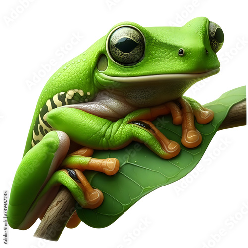 Isolated Mexican Treefrog Amphibian on a Transparent background photo
