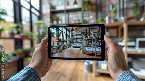 Using a tablet or smartphone, anyone can visualise how any space will look on their can visualise how any space in their home will look home will look like thanks to augmented reality photo