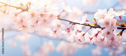 Floral flower spring abstract background of cherry blossom flower in spring season in Japan