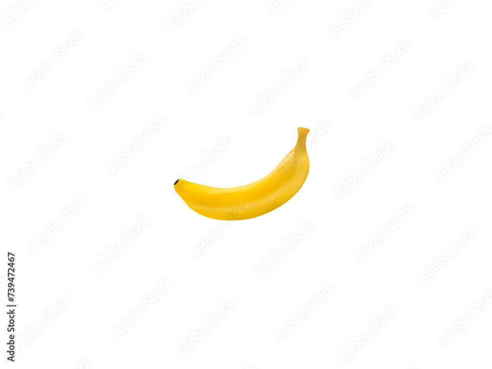 Banana Icon Flat. Vintage Banana poster design with vector banana character.