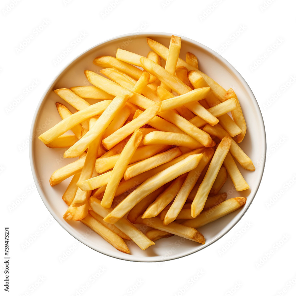 french fries on a white background french fries on a white background