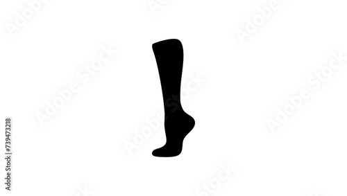 Compression Sock, black isolated silhouette