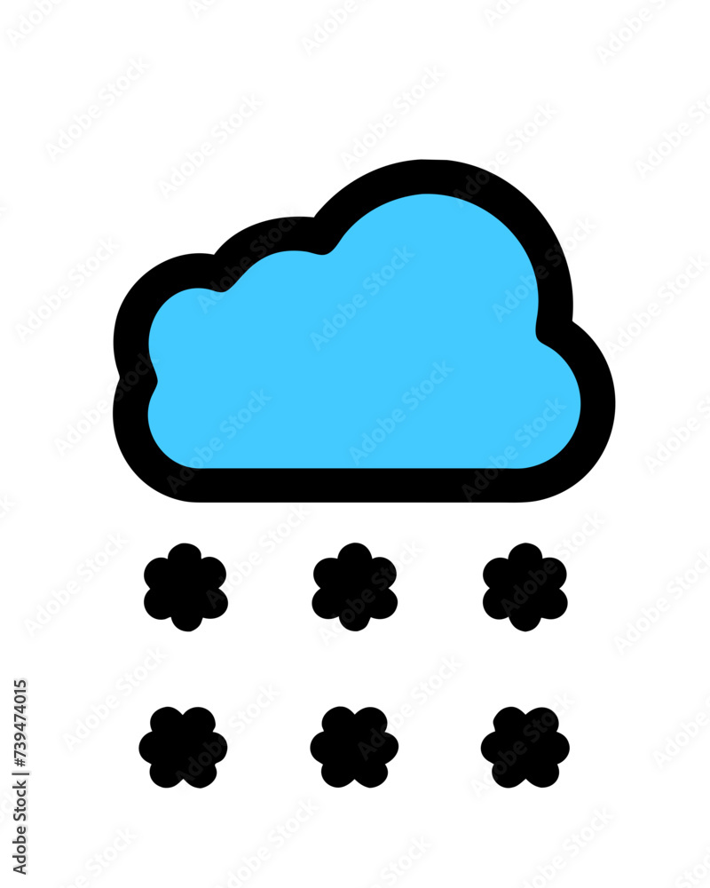Weather Icon: Forecast Clouds, Sunny Day, Snowflakes, Wind, and Sun Day. Weather Icon: Forecast Clouds, Sunny Day, Snowflakes, Wind, and Sun Day.