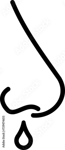Runny nose icon in linear style.