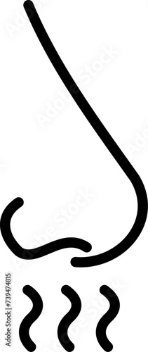 Smell sense icon in outline style.
