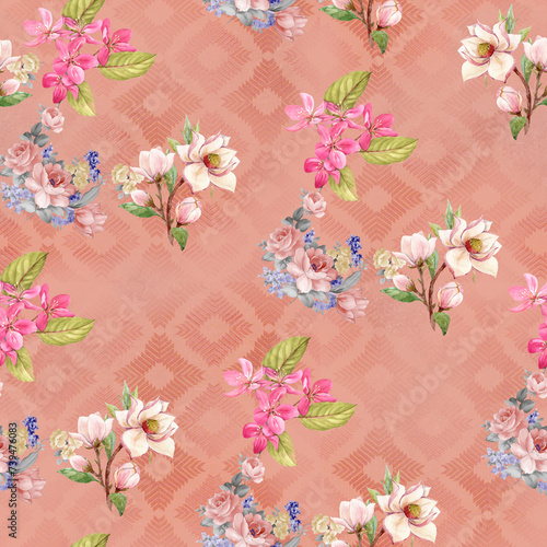 Seamless Flower Pattern Design art 