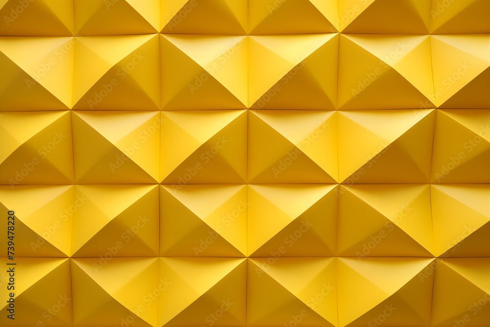 Yellow cubic 3D pattern. Modern minimalist design concept. Design for wallpaper, interior decoration. Top view of honeycomb-like structure. Yellow cubic 3D pattern. Modern minimalist design concept. Design for wallpaper, interior decoration. Top view of honeycomb-like structure.