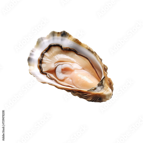 Fresh Oyster Opened in Shell Isolated on transparent Background