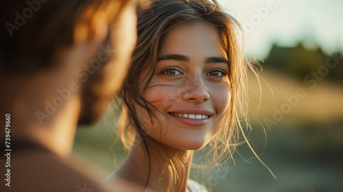 woman smiling and looking straight ahead © Ami