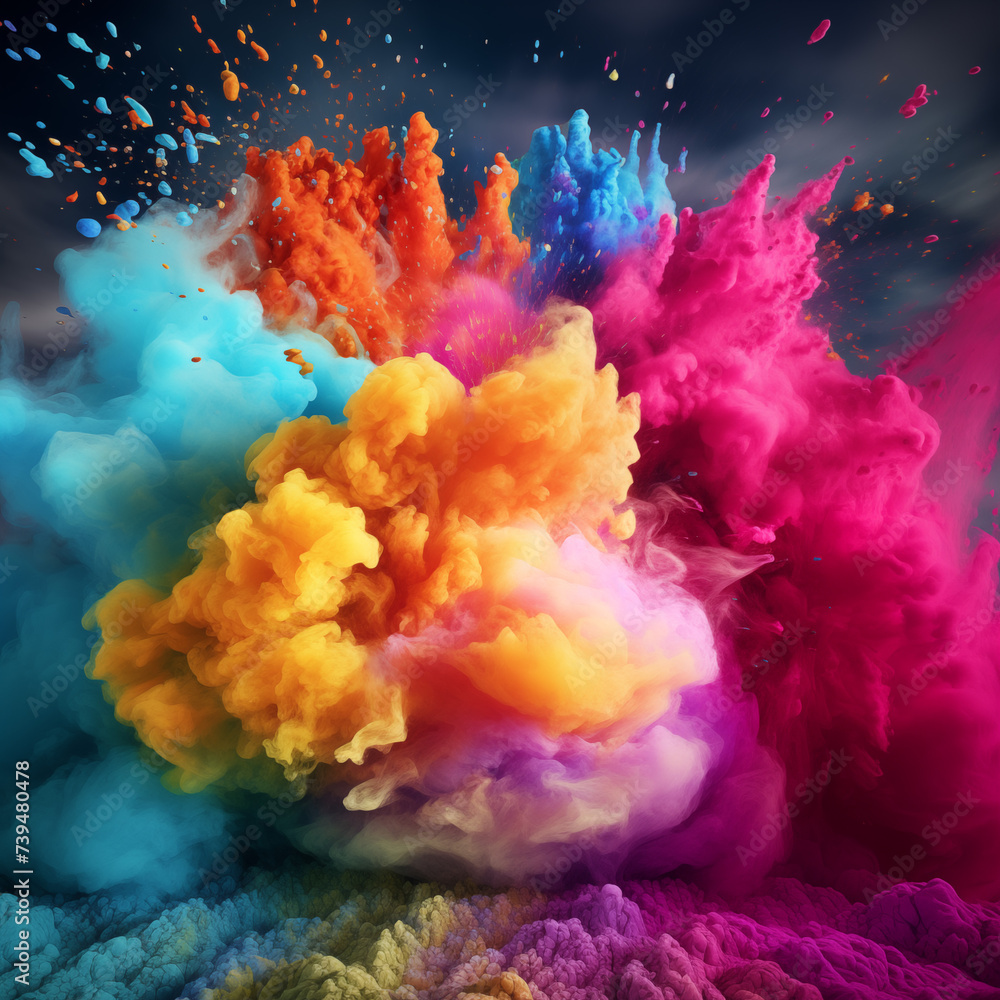visualization of realms, Holi colors blast, colour effects
