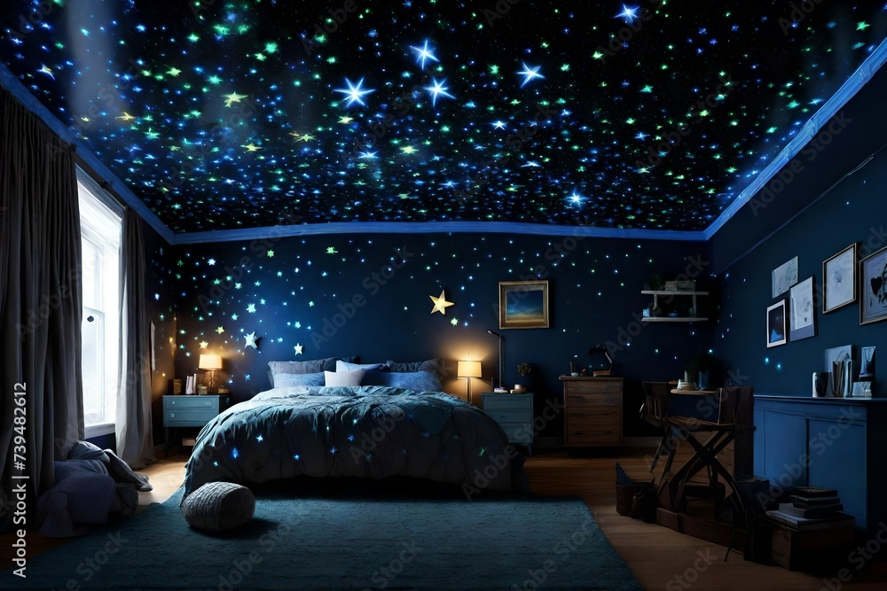 starry night in room