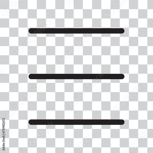 Hamburger menu. Web icon. On transparent background.