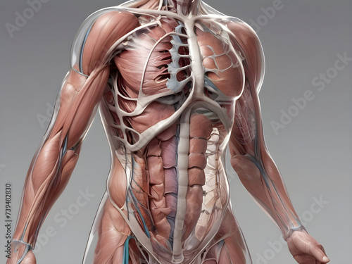Comprehensive Visual Guide to Human Anatomy. Transparent Epidermis photo
