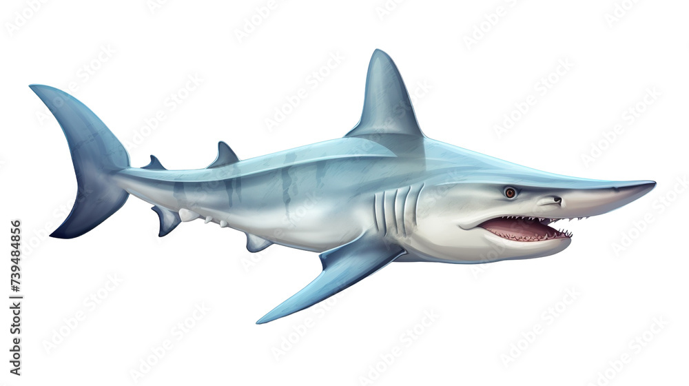 Hammer head shark isolated on white or transparent background Hammer head shark isolated on white or transparent background