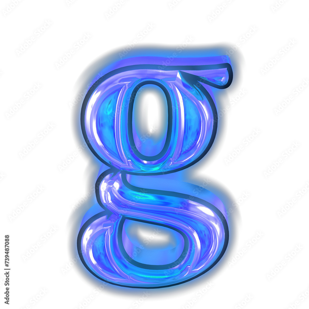 Glowing blue symbol. letter g Glowing blue symbol. letter g