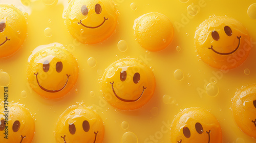 Happy yellow egg yolks background seamless.