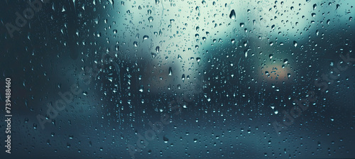 Raindrops On window rainy day photo