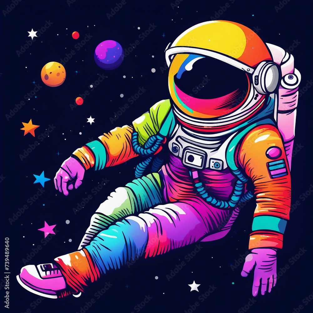 colorful astronaut illustration background colorful astronaut illustration background