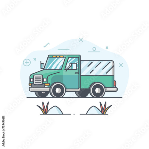 Vehicle flat style vector illustration