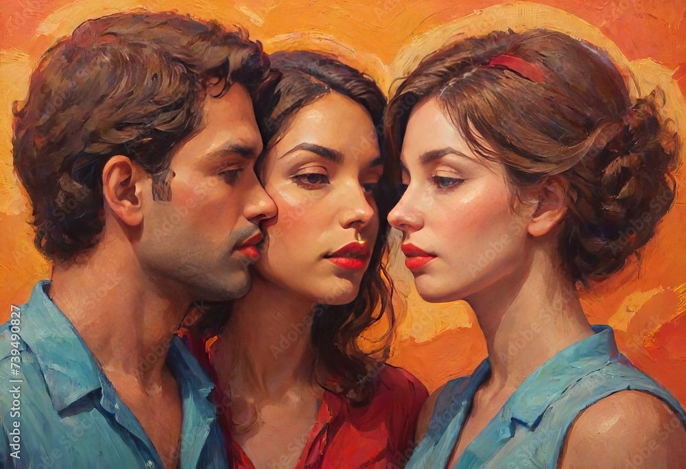 Heterosexual couple, beautiful woman opposite handsome man. Heterosexual couple, beautiful woman opposite handsome man.