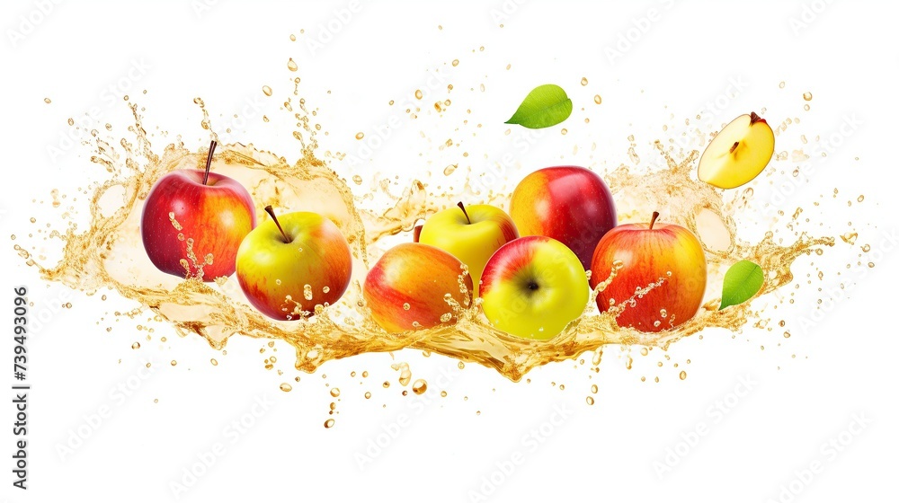 apple fruit with apple juice splash isolated on transparent background apple fruit with apple juice splash isolated on transparent background