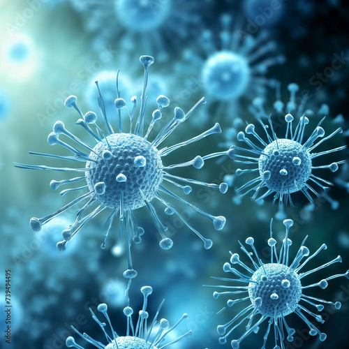 Close up of coronavirus. 3D concept. Microbiology and virology.