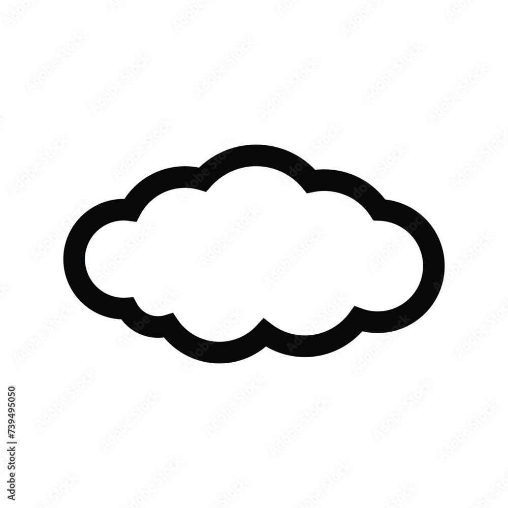 Cloud Icon Line Art Flat design cloudscapes. Flat shadows. Vector illustration. EPS 10