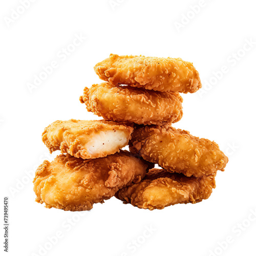 chicken nugget on white background