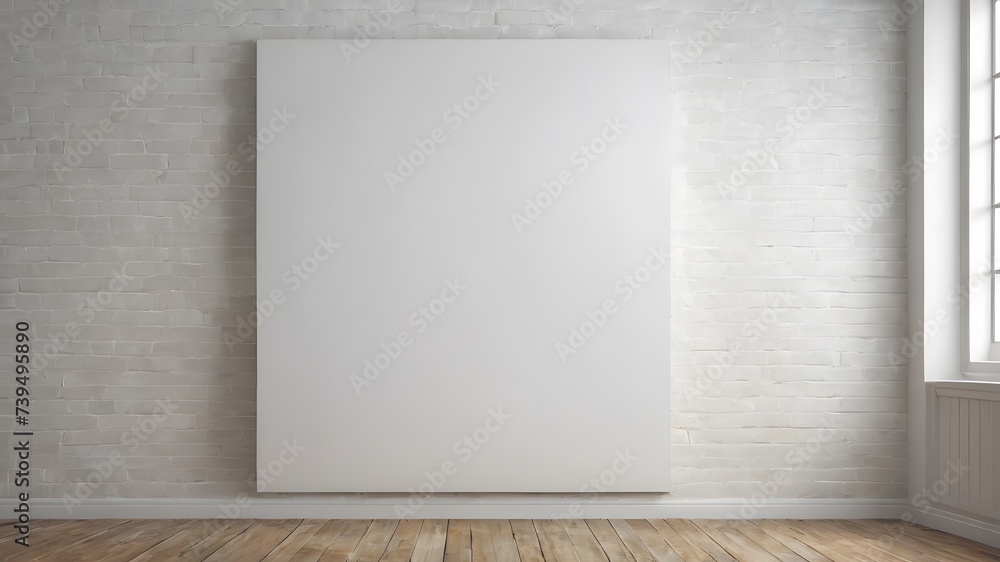 Empty white room with blank white board Empty white room with blank white board