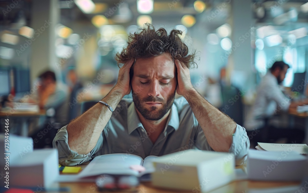 stressed, contemplative person stressed, contemplative person